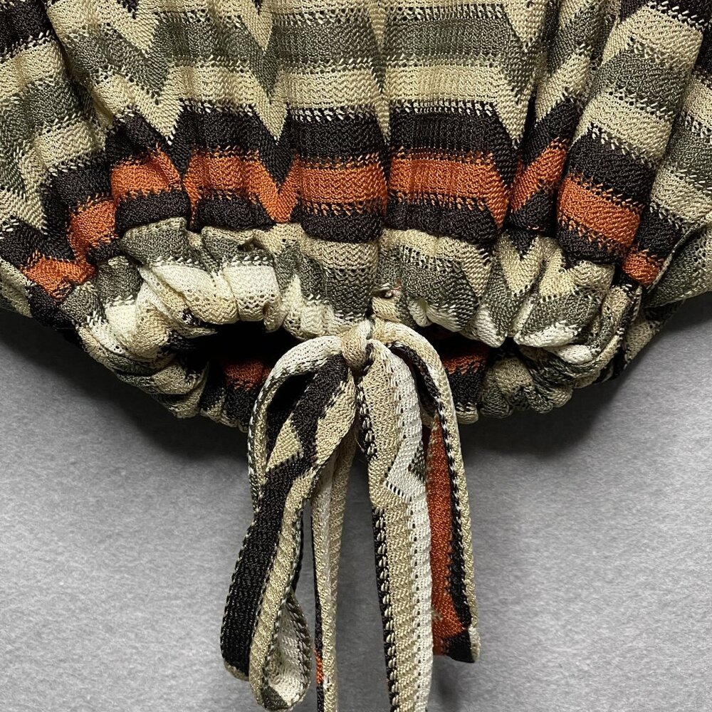 ZARA Striped Dolman Sleeve Elastic Waist Boho Top - Picture 4 of 9